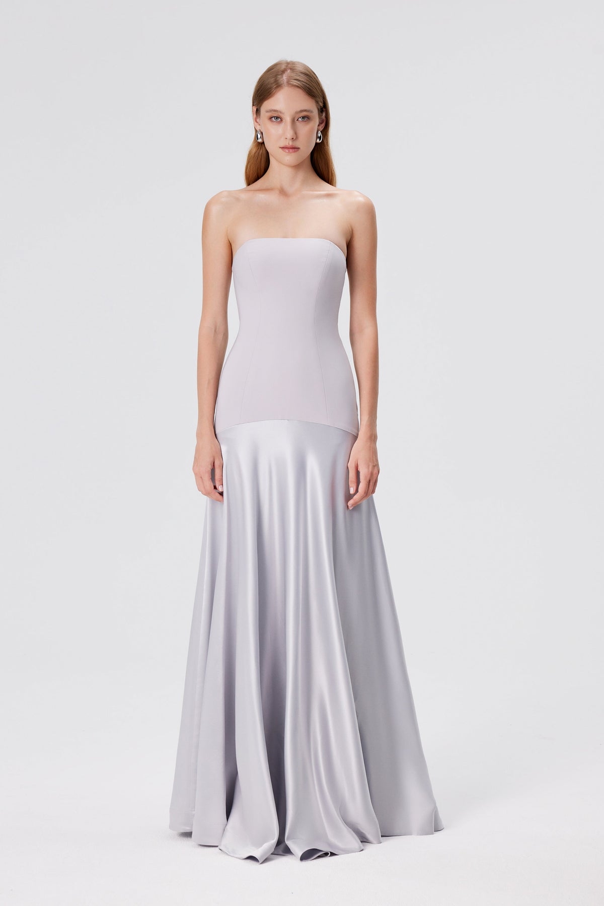 Strapless Aura Dress – Glacial Gray
